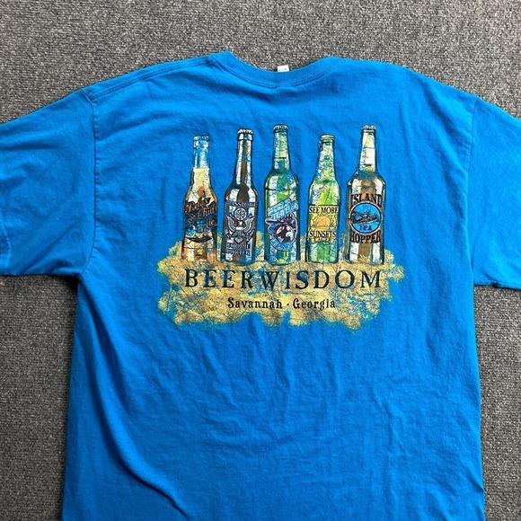 Beerwisdon Shirt Men's Extra Large Blue‎ Graphic Savannah Georgia Cotton Gildan - Picture 2 of 9